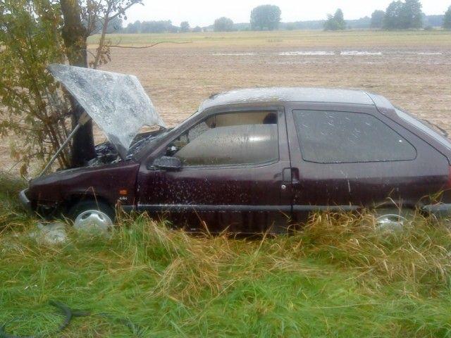 30.06.2010 - Pożar samochodu - Opalanka (gm. Koneck)