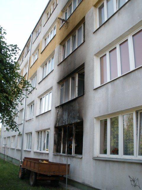 Pożar mieszkania przy ulicy Lipowej w Aleksandrowie Kujawskim